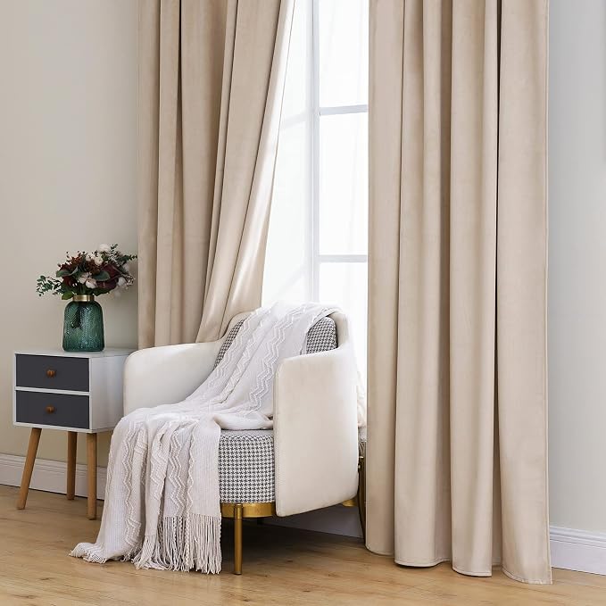MIULEE Velvet Curtains 63 inch Length 2 Panels - Image 7