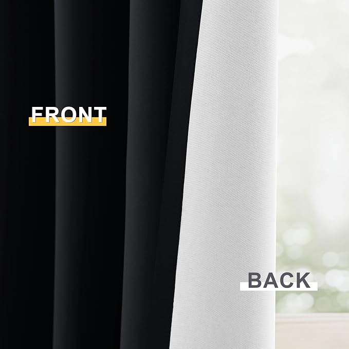 Yakamok 100% Blackout Curtain Panels 96 inches Cold and Light Blocking Drapes - Image 6