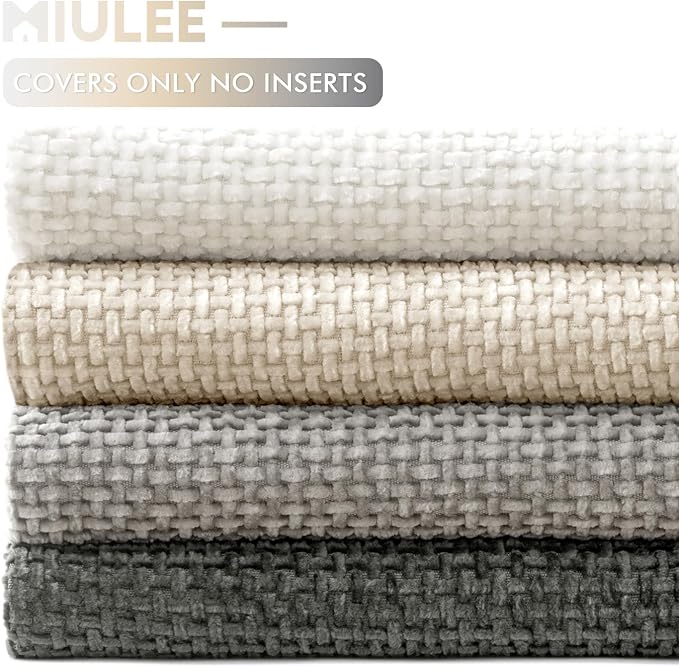 MIULEE Pack of 4 Couch Throw Pillow Covers 18x18 Inch Gray Soft Decorative - Image 6