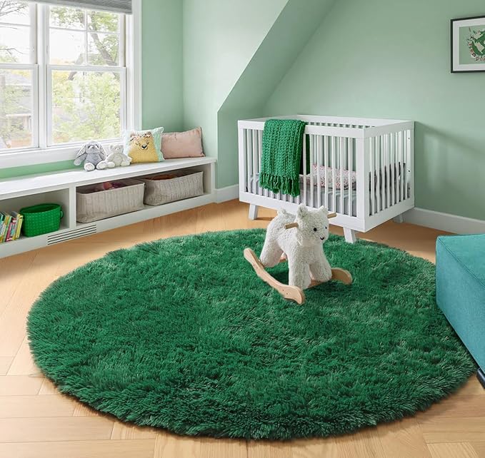 Amdrebio Dark Green Round Rug 6Ft - Image 7