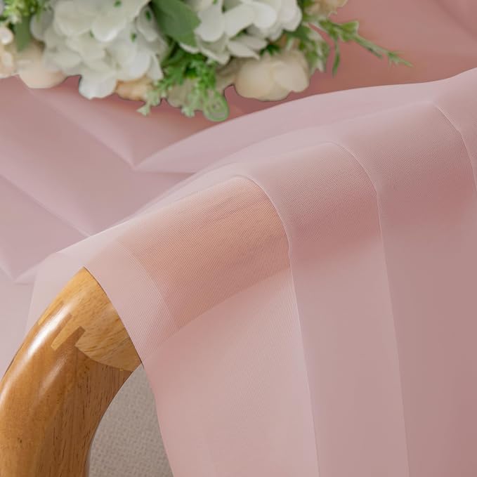 Simplebrand Blush Red Sheer Curtains 90 Inches Long 2 Panels, Light Filtering - Image 6