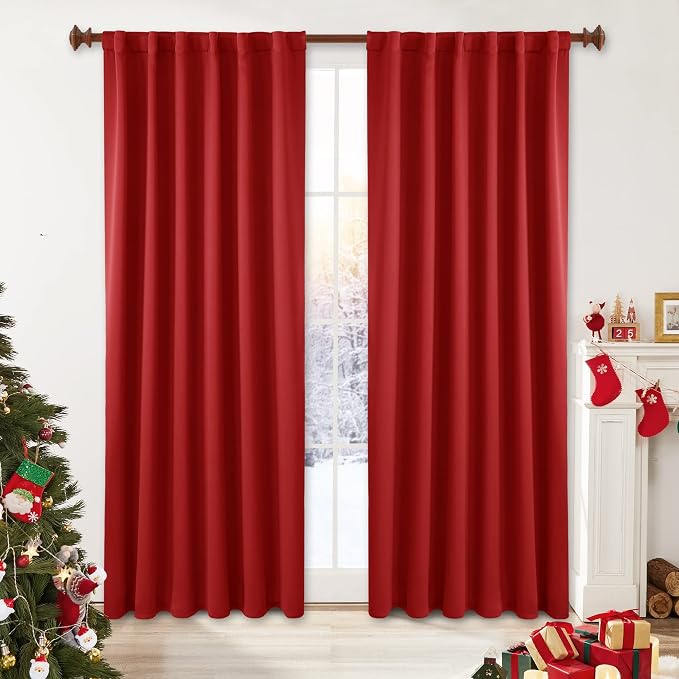 Deconovo Red Curtains for Christmas by Deconovo