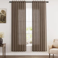 Nanspring Light Brown Semi Sheer Linen Curtains 72 Inch Length by Nanspring