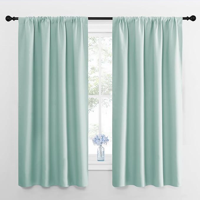 NICETOWN 2 Panels Blackout Curtains, Rod Pocket Thermal Insulated Curtains by NICETOWN
