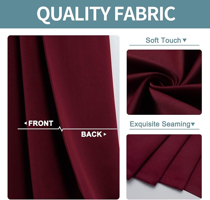 ChrisDowa Blackout Curtains for Bedroom and Living Room 102 Inches Long | 2 - Image 3