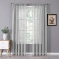 Tollpiz Sheer Curtains Linen Textured Bedroom Curtain Sheers Light Filtering by Tollpiz