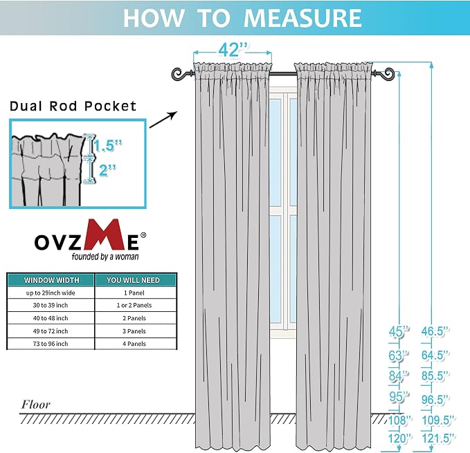 OVZME Sheer White Curtains 108" Inch Length 2 Panels Set, Light Filtering Soft - Image 9