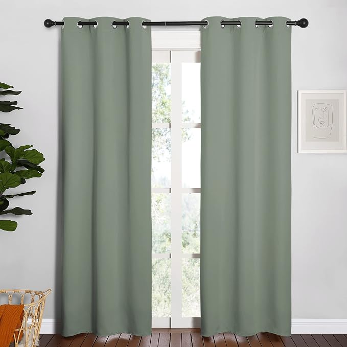 NICETOWN Window Curtain Panels, Thermal Insulated Solid Grommet Blackout by NICETOWN