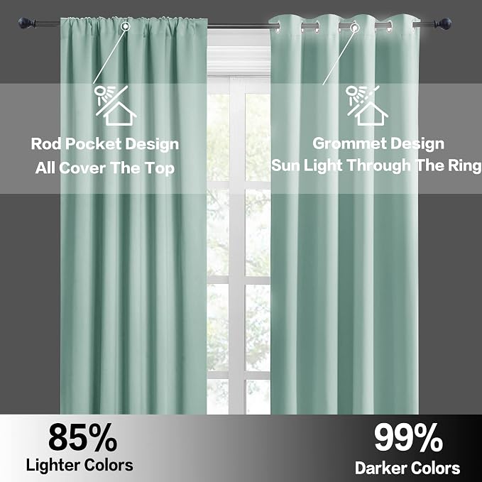 RYB HOME Blackout Cafe Curtains 30 inch Length, Short Light UV Heat Blocking - Image 6