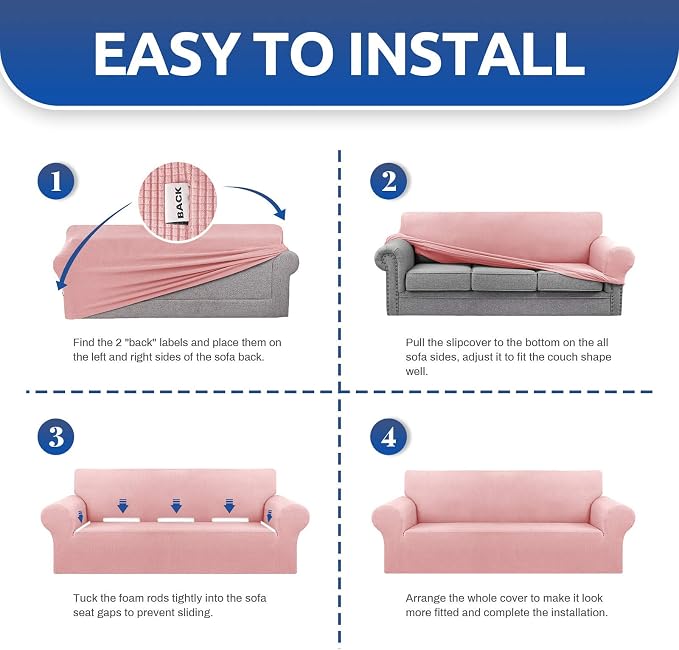 KEKUOU Stretch Single Sofa Slipcover 1 Piece Couch Sofa Cover Furniture - Image 4