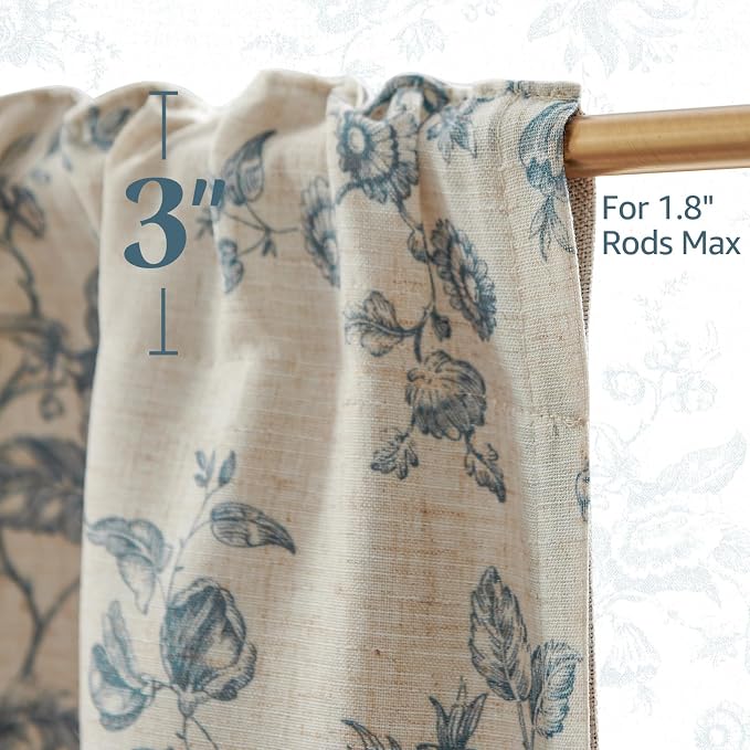 jinchan Amlie Floral Linen Valance Curtain Farmhouse Kitchen Valance - Image 8