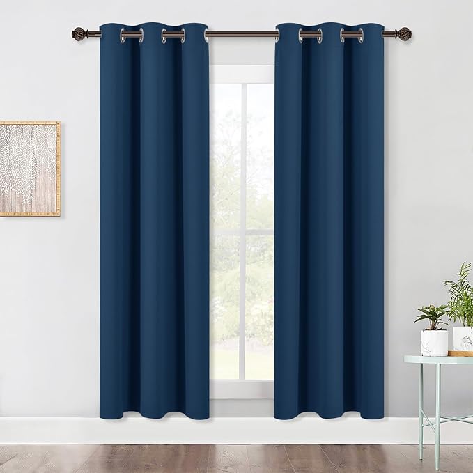 NICETOWN Blackout Window Curtains 70" L, 2 Panels, 34 inch, Moroccan Blue by NICETOWN