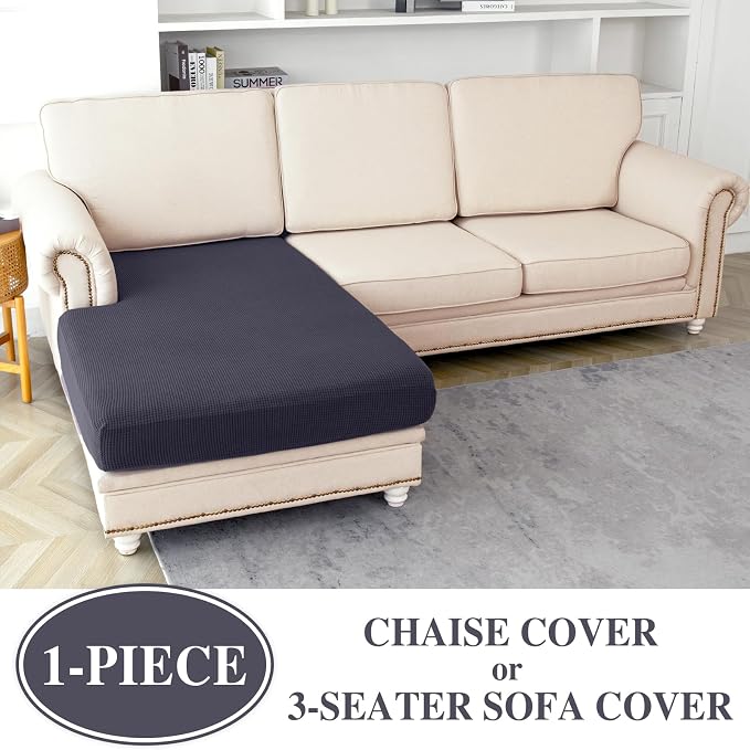 Chaise Couch Cushion Cover Washable Separate Seat Stretch Sectional Sofa - Image 2