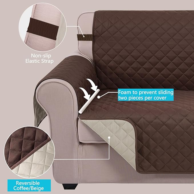 U-NICE HOME Loveseat Sofa Cover Reversible Couch Covers - Image 3