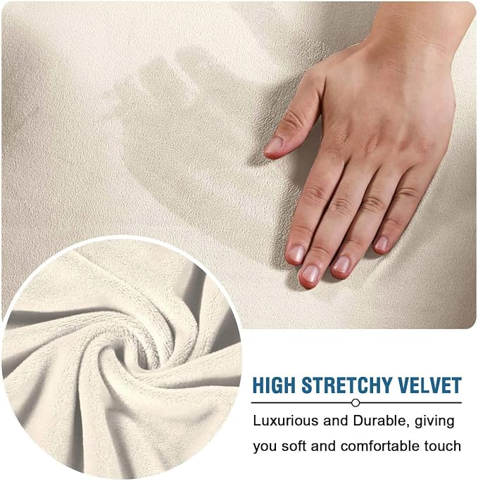 H.VERSAILTEX Real Velvet Plush 3 Piece Stretch Sofa Covers Couch Covers - Image 5