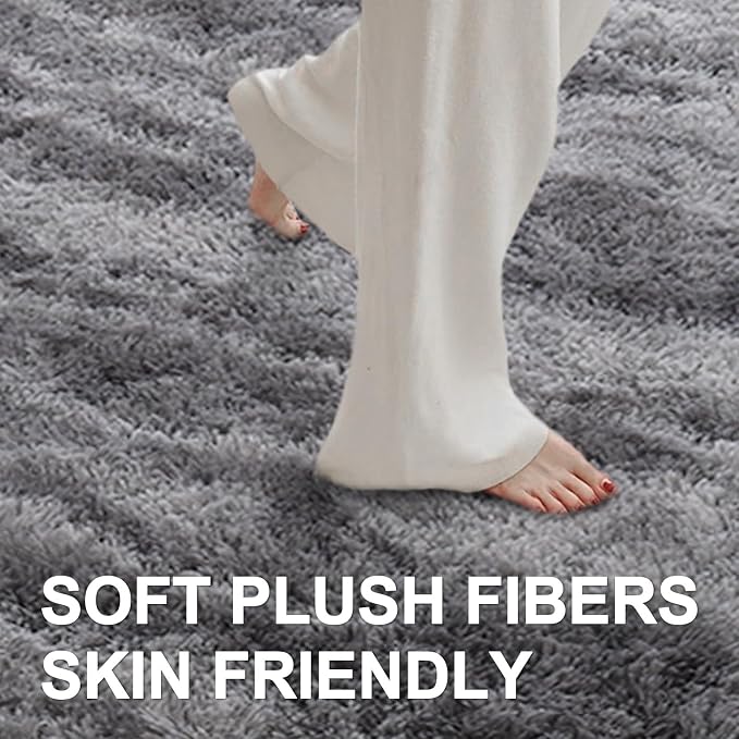 Area Rugs for Living Room, Tie-Dyed 4x6 Feet Soft Fluffy Shagg Plush Rug High - Image 4