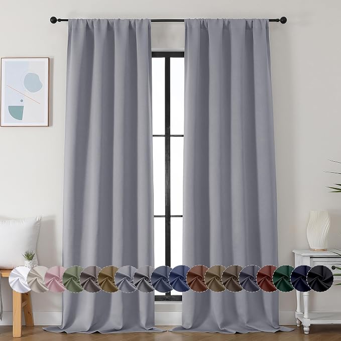 Simplebrand Ava Silver Grey Blackout Curtains by Simplebrand