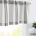 jinchan Striped Valance Farmhouse Window Treatment Linen Textured Drapes by JINCHAN