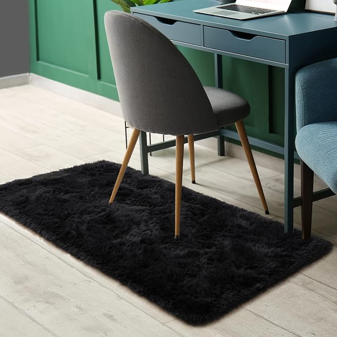 Amearea Shag Fluffy Small Rug, 2x4 Feet Throw Rugs - Image 4