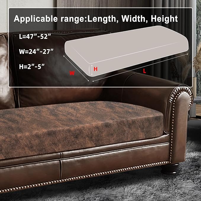 Leather Look Couch Cushion Covers Sofa Seat Slipcovers Sets Couches Furniture - Image 3