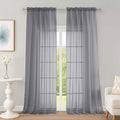 OWENIE Extra Long Grey Sheer Curtains 96 Inches Long 2 Panels Set, Soft by OWENIE