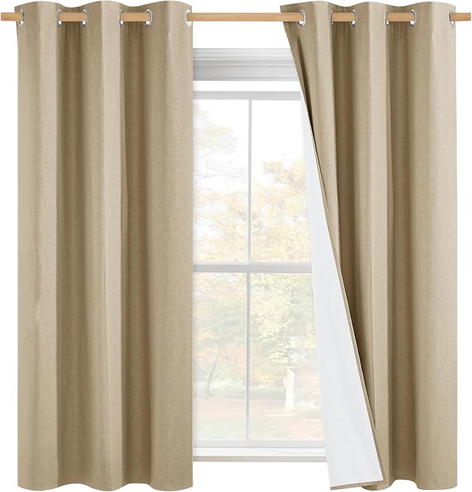 NICETOWN 100% Absolutely Blackout Linen Curtains by NICETOWN