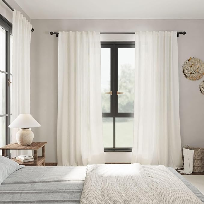Nanspring Cream 80 inch Linen Curtains - Image 7