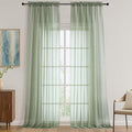 OVZME Sage Green Sheer Curtains 120 Inches Long 2 Panels Set, 59 Inch Extra by OVZME