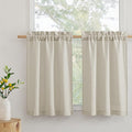 RYB HOME Cafe Curtains 24 inches Length, Linen Sheer Short Curtains by RYBHOME