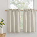 RYB HOME Kitchen Curtains, 30 inches Long Linen Rod Pocket Semi Sheer Cuartins by RYBHOME