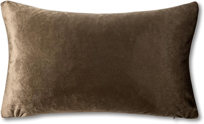 GIGIZAZA Brown Velvet Pillow Covers 12x20, Small Solid Throw Pillow Covers - Image 7