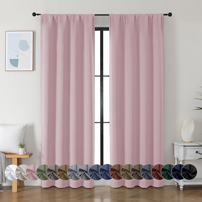Simplebrand Ava Blush Blackout Curtains by Simplebrand