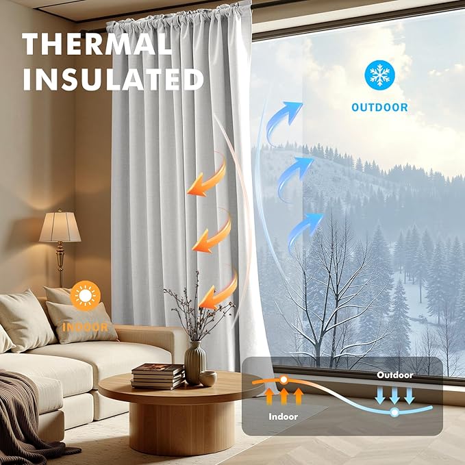 MIULEE 100% Blackout Linen Curtains - Image 4