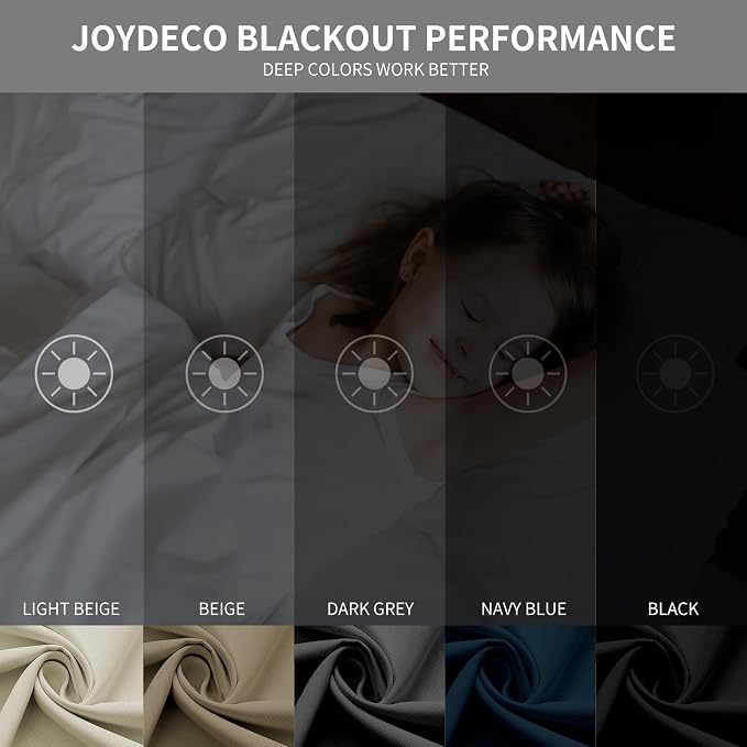 Joydeco Blackout Curtains 63 Inch Length 2 Panels Set, Thermal Insulated Long - Image 6
