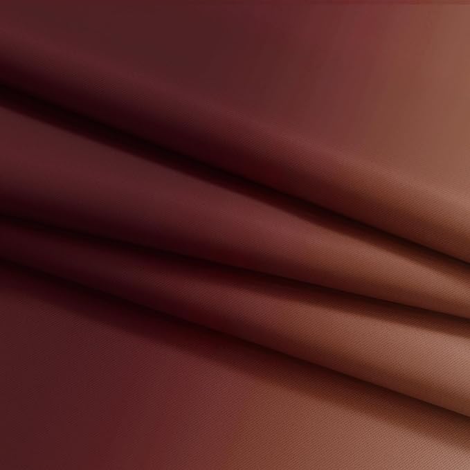 Yakamok Red and Greyish White Ombre Curtains, Room Darkening Gradient Color - Image 6