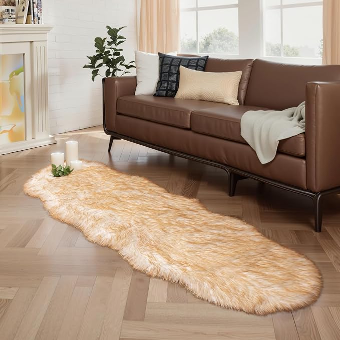Ciicool Ultra Soft Faux Sheepskin Fur Rug Fluffy Rug - Image 2