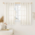 LAMIT 54 Inch Semi Sheer Window Linen Curtains, Light Filtering Panels Back Tab by LAMIT