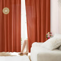 HOMEIDEAS Non-See-Through Fall Burnt Orange Privacy Sheer Curtains, 52 X 84 by HOMEIDEAS