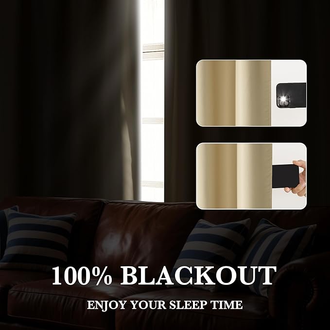 RYB HOME 100% Blackout Short Curtains - Image 5