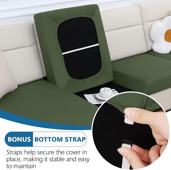 hyha Milk Silk Couch Cushion Covers, Soft Magic Sofa Covers Washable - Image 4