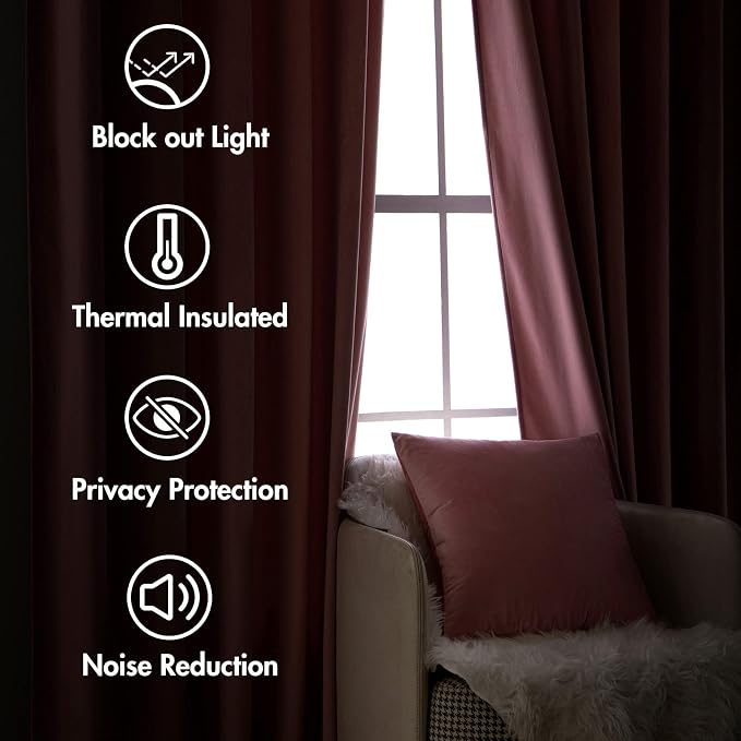 MIULEE Velvet Curtains 108 inches Long 2 Panels - Image 6