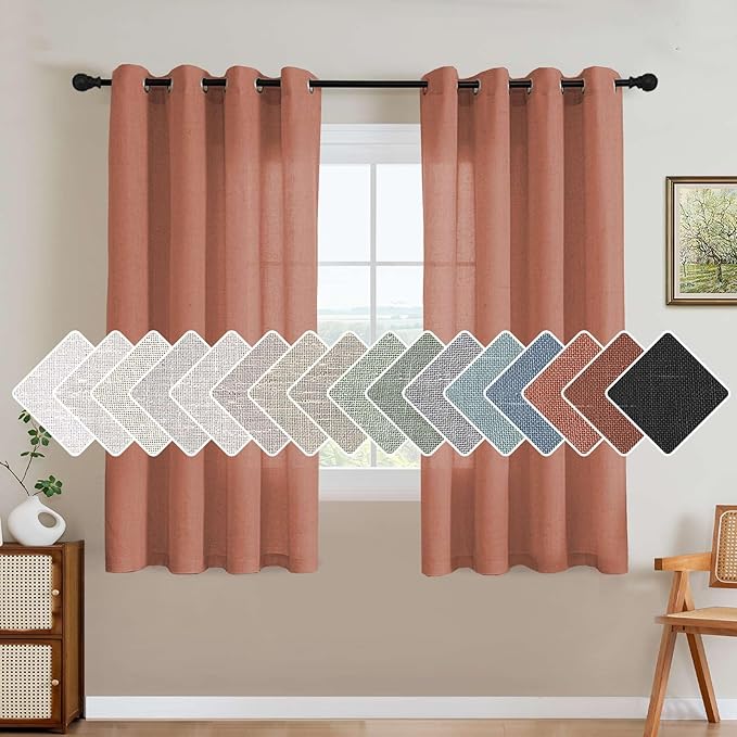H.VERSAILTEX Living Room Linen Curtains Home Decorative Nickel Grommet Curtains by HVERSAILTEX