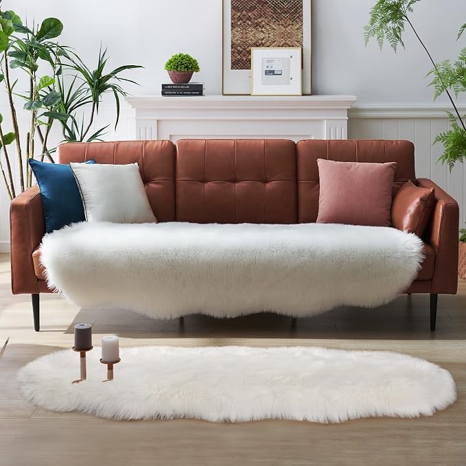 Faux Fur Rug for Bedroom, Fluffy Runner Rugs Soft Sheepskin Rug Sofa Couch Seat - Image 9