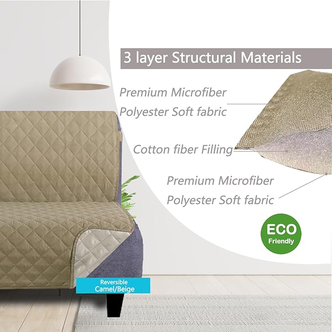U-NICE HOME Futon Sofa Covers Reversible Sofa Slipcover Armless Couch Cover - Image 3