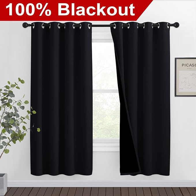 NICETOWN High-End Thermal Curtains, Full Blackout Curtains 72 Inches Long - Image 2