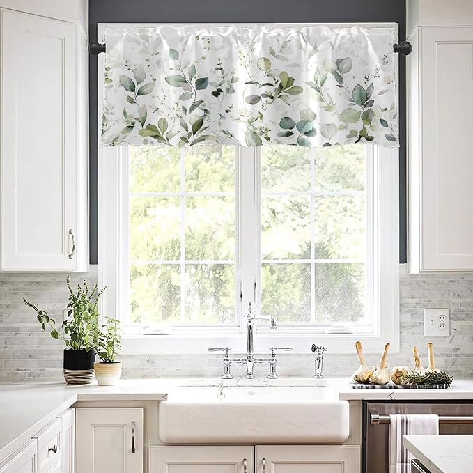 Emvency 4 Pack Valances Window Treatments, 52x18 Inch Rod Pocket Valances - Image 5
