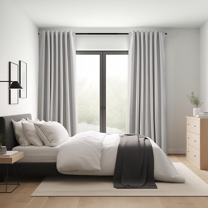 Topfinel 92 Inch Long Black Out Custom Drapery 2 Panels Neutral Blackout - Image 7