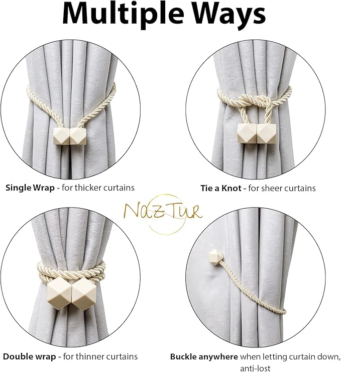 NazTur Magnetic Curtain Tiebacks- Upgrade 2022 - Image 4