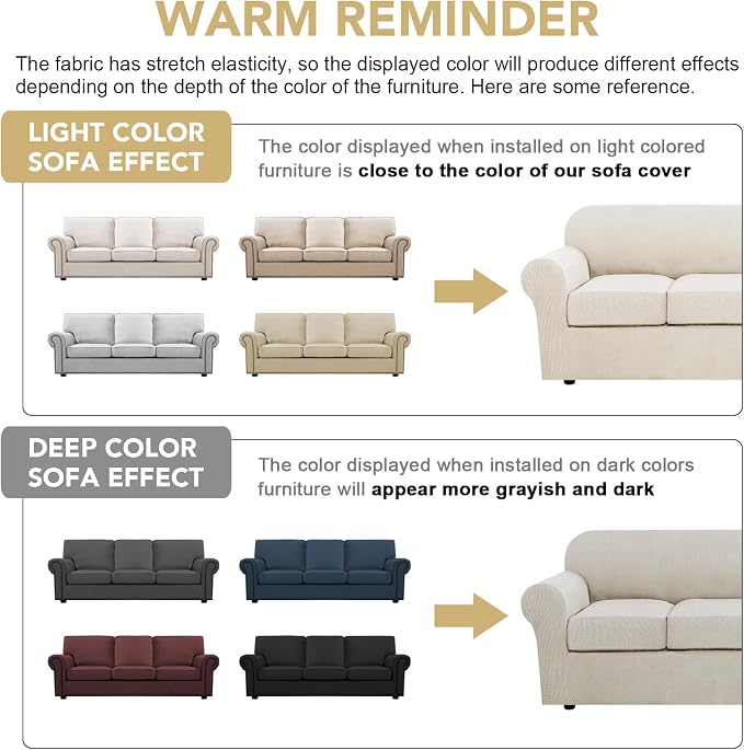 H.VERSAILTEX 4 Piece Stretch Sofa Covers - Image 4