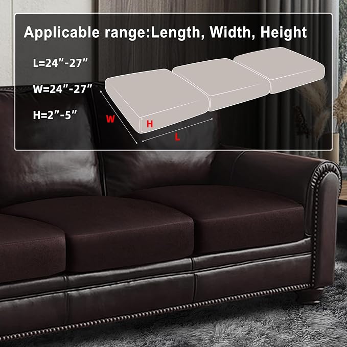 Leather Look Couch Cushion Covers Sofa Seat Slipcovers Sets Couches Furniture - Image 3